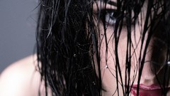 Woman faces brunettes black hair