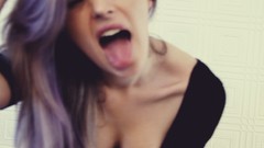 Woman faces brunettes boobs