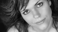 Woman faces brunettes grayscale