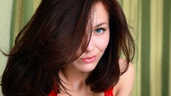 Woman faces brunettes hair in face Met-Art magazine Mila M