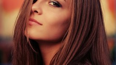 Woman faces brunettes models