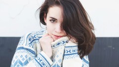 Woman faces brunettes models