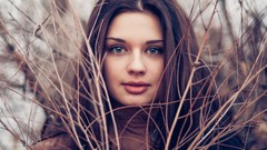 Woman faces brunettes models