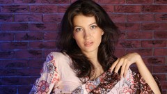 Woman faces brunettes models brick wall Met-Art magazine Ganna A