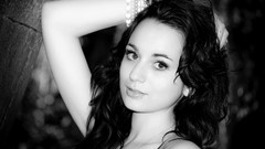 Woman faces brunettes models greyscale