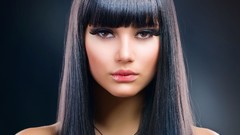 Woman faces brunettes models hazel eyes