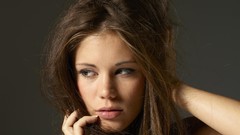 Woman faces brunettes models Little Caprice