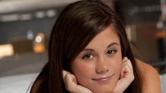 Woman faces brunettes models Little Caprice