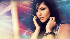 Woman faces brunettes models Sunny Leone