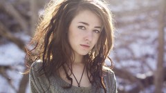 Woman faces brunettes piercings