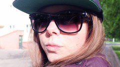 Woman faces brunettes portraits girls with glasses