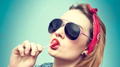 Woman faces brunettes portraits pinups girls with glasses 