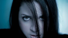 Woman faces brunettes stare