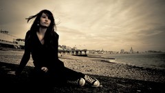 Woman faces brunettes teen portraits