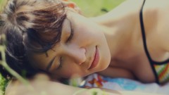 Woman faces closed eyes cleavage