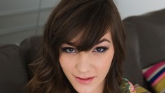 Woman faces couch brunettes Joymii magazine Holly Michaels 