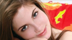 Woman faces couch brunettes Met-Art magazine marta Marta 