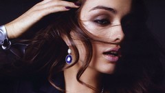 Woman faces earrings brunettes models christina ilieva