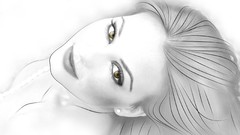 Woman faces earrings long hair green eyes brunettes lorena 