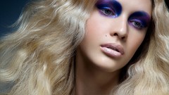 Woman faces fashion blondes eye shadow
