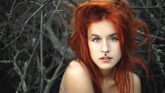 Woman faces fashion piercings redheads portraits pierced lips