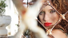 Woman faces fences brunettes models