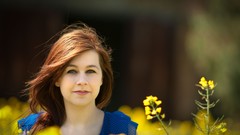 Woman faces fields long hair redheads