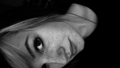 Woman faces freckles