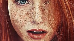 Woman faces freckles models