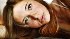 Woman faces freckles models slide redheads