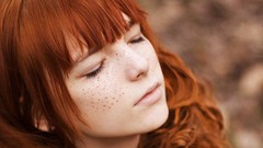 Woman faces freckles redheads