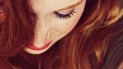 Woman faces freckles redheads