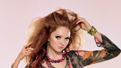 Woman faces freckles redheads Simple Background