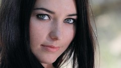 Woman faces gray eyes freckles models black hair Met-Art 