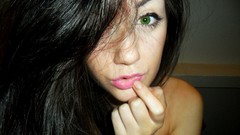 Woman faces green eyes brunettes