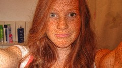 Woman faces green eyes freckles redheads