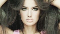 Woman faces green eyes hair pulling Olenka Dobrova