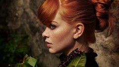 Woman faces green eyes models redheads