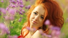 Woman faces green eyes redheads