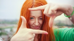 Woman faces green eyes redheads
