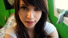 Woman faces guitars brunettes Izzi Murder