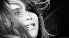 Woman faces jennifer lawrence grayscale