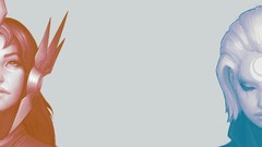 Woman faces League of Legends artwork Diana video games Simple 