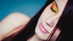 Woman faces long hair brunettes models