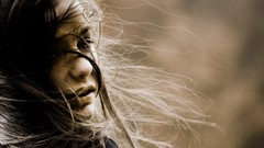 Woman faces long hair brunettes models