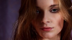 Woman faces long hair brunettes models portraits Met-Art 