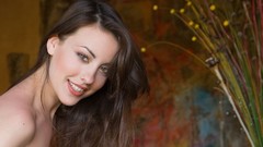 Woman faces long hair green eyes brunettes lorena garcia