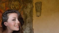 Woman faces long hair green eyes brunettes lorena garcia