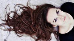 Woman faces long hair models