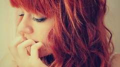 Woman faces long hair redheads